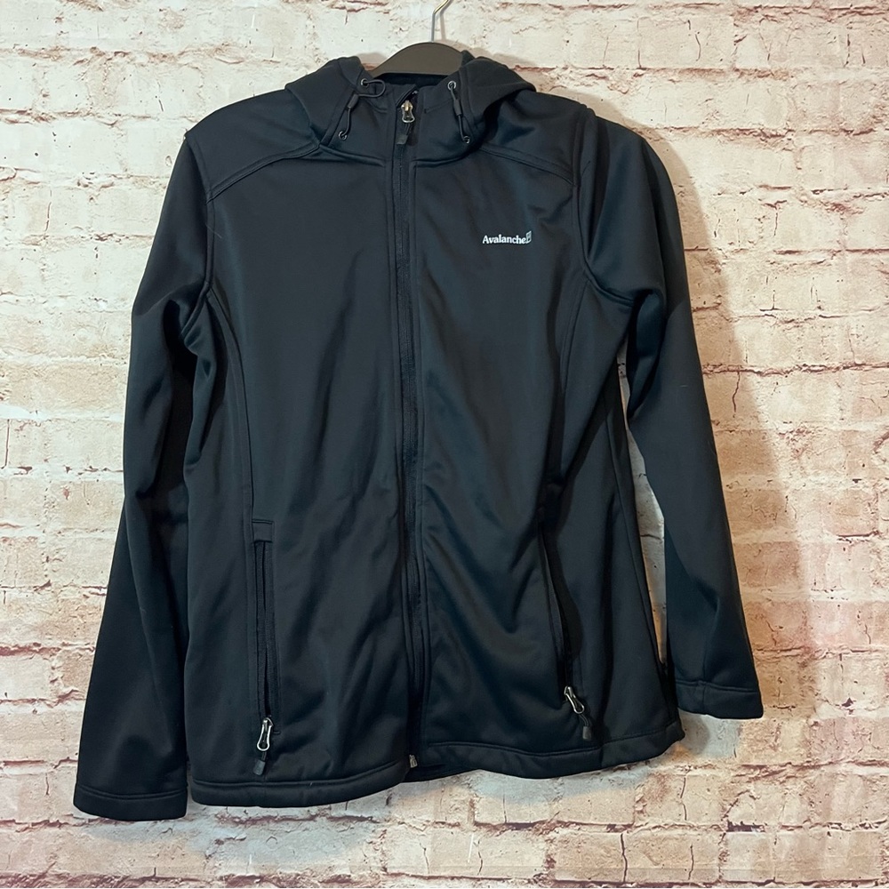 Black full zip Avalanche long sleeve hooded jacket size medium